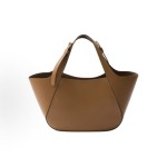 PRADA Enamel metal triangular logo magnetic closed Tote bag, Tote bag, shopping bag, handbag, medium-sized women\'s style, camel color